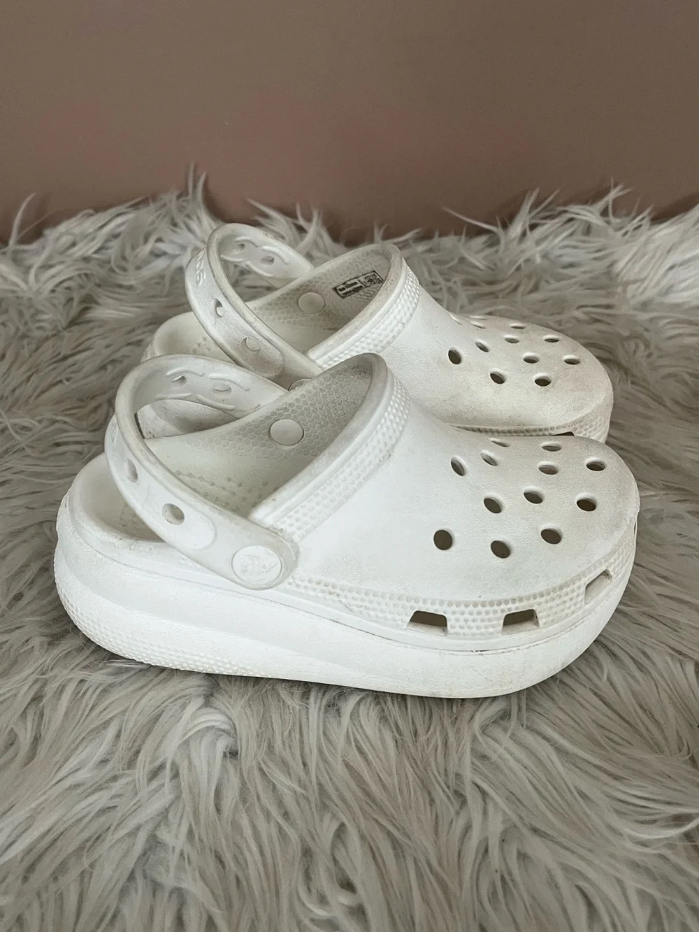 {CROCS} Platform Clog Sandals in White - Youth 11